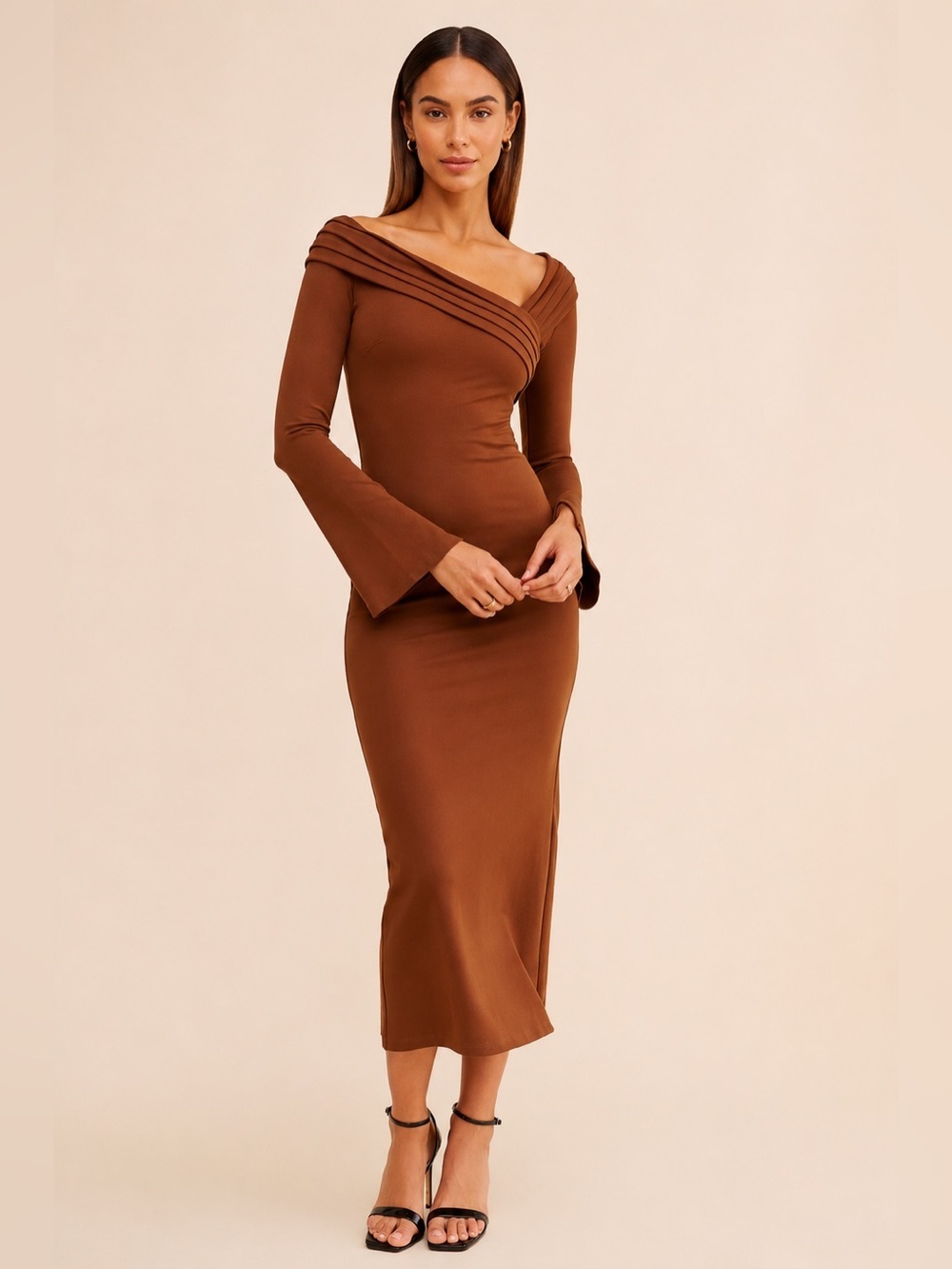 Revolve Elexiay Off-Shoulder Ribbed Midi Dress NWT Small